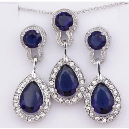 S003 Hot jewelry export jewelry jewelry luxury earrings water drops crystal zircon earrings necklace set