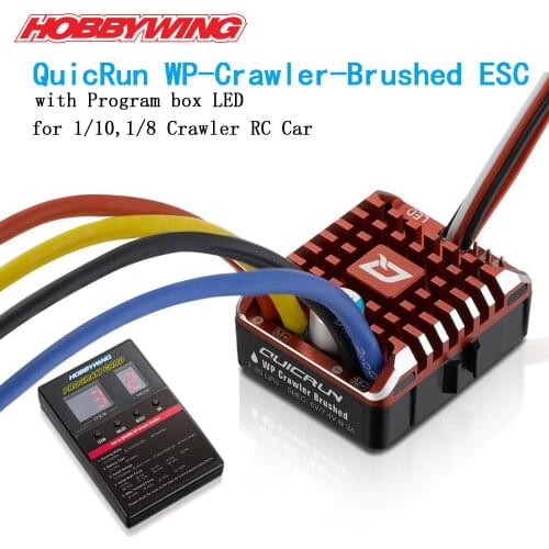 Hobbywing QuicRun 1:10 1/8 WP Crawler Brush Brushed 80A 1080 Electronic Speed Controller Waterproof ESC With Program box LED BEC