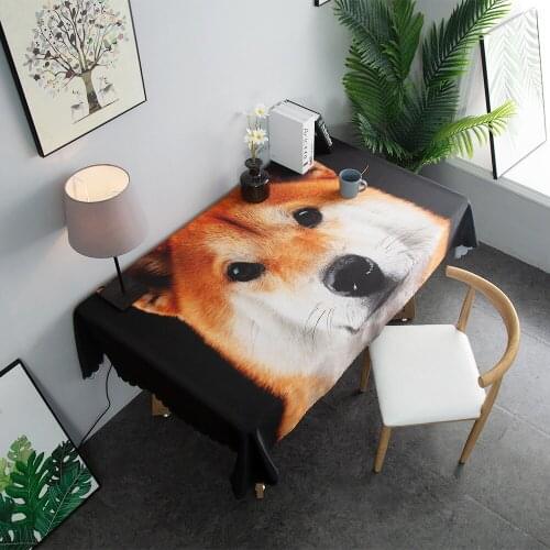 Funny Dog 160x200cm 3d Black Tablecloth for Table Waterproof Rectangle Table Cloth Soft Home Textile Kitchen Party Decoration