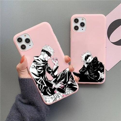 Anime Cartoon Jujutsu Kaisen horror Phone Case Candy Color for iPhone 11 12 mini pro XS MAX 8 7 6 6S Plus X 5S SE 2020 XR
