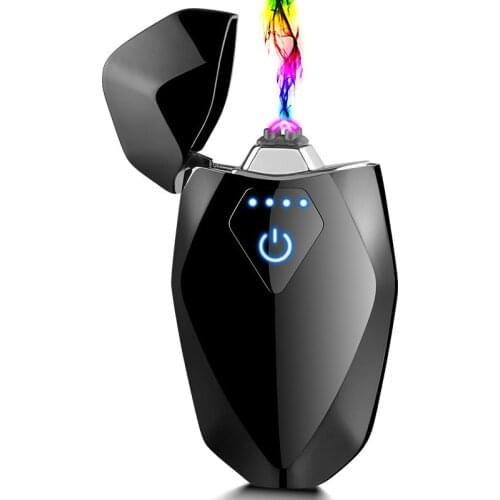 New Windproof Plasma Double Arc Lighter Metal USB Rechargeable Lighter Touch Sensing Candle Cigarette Lighter Gadgets for Men