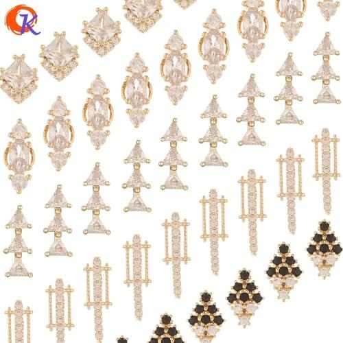 Cordial Design 50Pcs Jewelry Accessories/DIY Making/Cubic Zirconia Charms/Genuine Gold Plating/Hand Made/Fingernail Findings