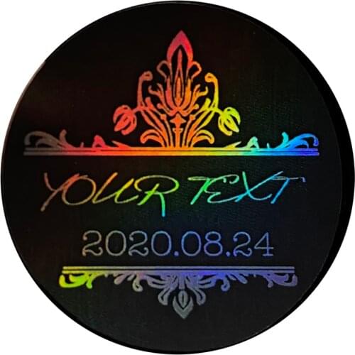 100PCS Personalized Custom Sticker Label Laser Stickers Black Background and Golden LOGO Party Gift Stickers Invitation Gift Box