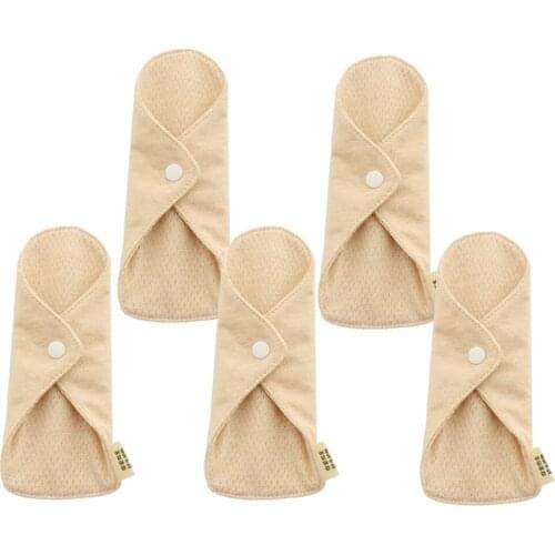 5 Piece Cotton Sanitary Pads Panty Liner Washable Menstrual Period Pad Leakproof