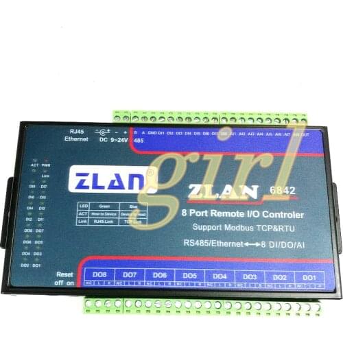 8 way DI/DO/AI remote IO controller analog, digital switch ZLAN6842