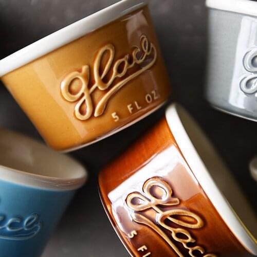 Color ceramic ice cream dessert bowl Baking mold small baking bowl