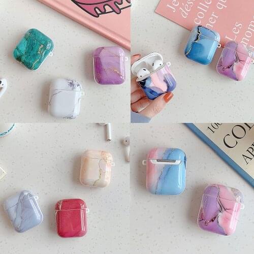 Colorful Marble Texture Earphone Case For AirPods 2 Cases Cute Soft TPU Smooth Protective Cover for AirPod 2 Air Pods Case