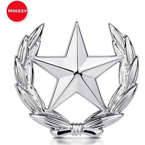 Noizzy Ear Star Emblem Auto 3D Metal Stickers for Car Decoration Pentagram Badge Chrome Gold Motorcycle Tuning Car Accessories
