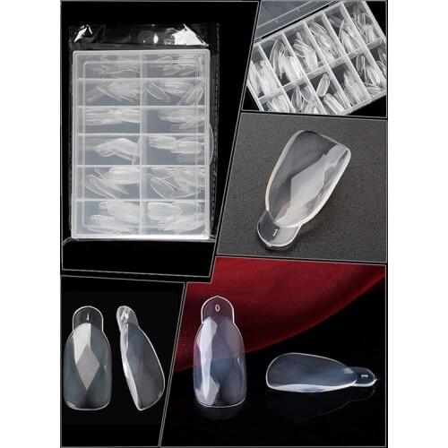 False Nails Diamond Nail Mold Fish Scale Nail Mold Rapid Extension and Shaping Reusable Easy to Use 120 Pieces 12 Sizes SANA889