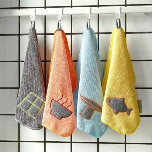 Kitchen Towel Anti-Grease Dishcloth Super Absorbent Microfiber Wiping Rags Household Cleaning Cloth Washing Towels Dishrag Wiper