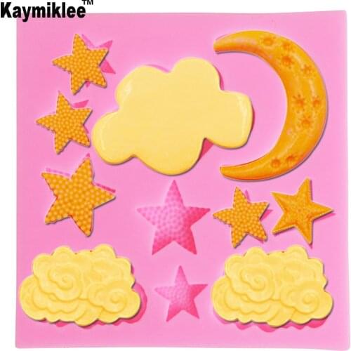 M2021 Star Cloud Moon Cake Border Silicone Cake Molds Cupcake Fondant Cake Decorating Tools Gumpaste Chocolate Moulds