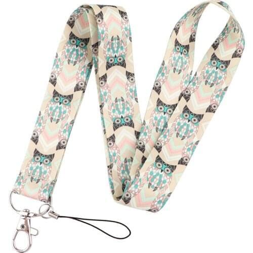 Lovely Cute Owl Lanyard Badge ID Mobile Phone Rope Key Lanyard Neck Straps Accessories webbings ribbons