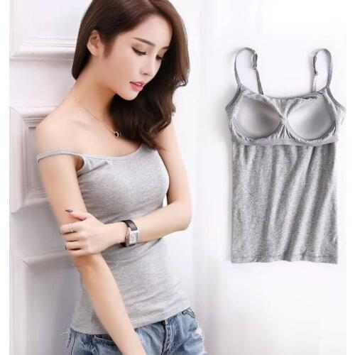 Spring Summer Fashion Modal Tops For Girls Sexy Soft Womens Tube Top With Chest Pad Elastic Slim Tank Top Female Underwear