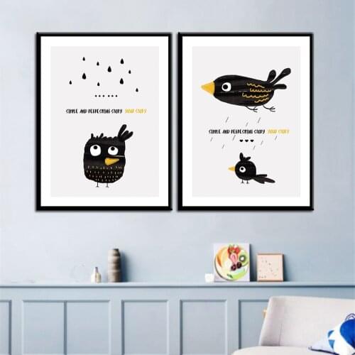 Cartoon Angry Bird Prints Wall Art Canvas Painting Wall Pictures For Living Room Decor