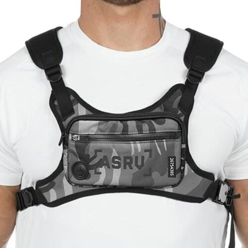 Running Chest Rig Bag Men Hip Hop Streetwear Waist Bag Tactical Vest Pack Mobile Phone Holder Multifunction Fitness Sports Bags