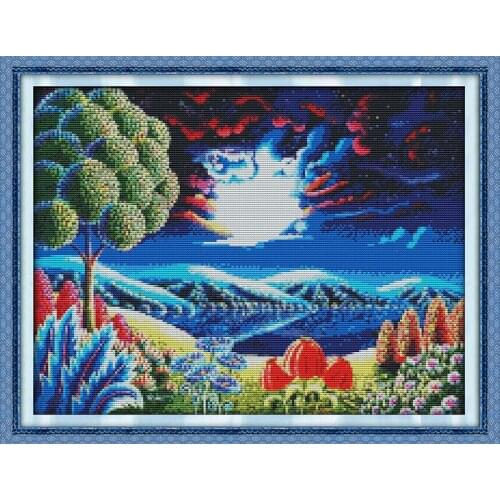 Fantastic scenery(4) cross stitch kit 14ct 11ct count printed canvas stitching embroidery DIY handmade needlework