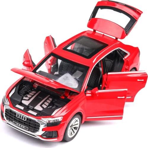 New product 1:24 Q8 SUV alloy car model,die-cast metal 6 door,sound and light pull back buggy,exquisite gifts,free shipping