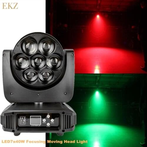 Moving Head 7X40W LED Zoom Wash Lyre Beam Mobile Light RGBW Full Colors Dmx Dj Lights For Disco Ball Party Controlled Stage Show