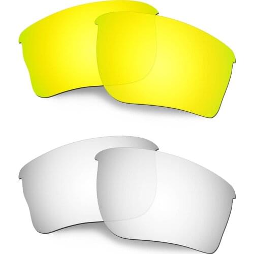 HKUCO Polarized Replacement Lenses For Quarter Jacket Sunglasses Gold/Silver 2 Pairs