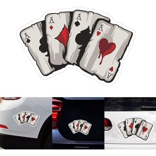 12*8CM Graphics Playing Cards A Vinyl Car Truck Window Laptop Helmet Decal Car Stickers