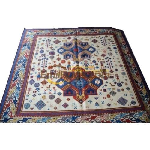 The Craft Of Making Wool By Hand New Listing For Living Room Museum Natural Sheep Wool soumak rug