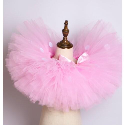 Polka Dot Pink Tutu Skirt Fluffy Cute Minnie Costume Tutu Girl Skirts Children Birthday Party Tulle Girls Kids Tutu Skirt 1-14Y