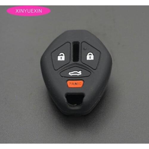 Xinyuexin Silicone Rubber Car Key Fob Case for Mitsubishi Eclipse Galant 4Buttons Remte Key Shell Car Styling
