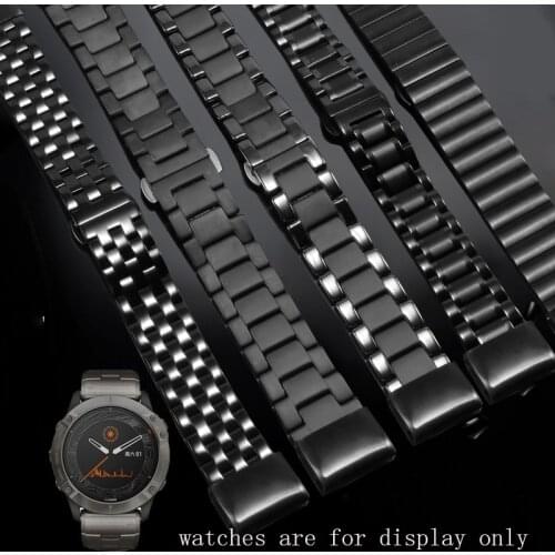 Replacement strap for Fenix3/5/5S/5X/3HR Stainless steel strap 20 22 26mm black silver bracelet ceramic watchband Quick release