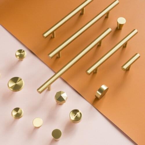 Modern Brass Handle Pulls Furniture Knob Cabinet Handle Knob Gold Kitchen Handle Cupboard Pull Furntiture Harware Accessories