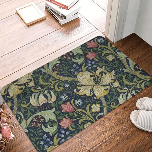 William Morris Golden Lily Doormat Carpet Mat Rug Polyester Non-Slip Floor Decor Bath Bathroom Kitchen Bedroom 40x60