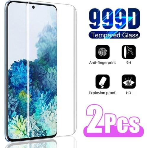 2PCS Full Cover Curved Glass for Samsung S21 Ultra S20 S10 Plus S10E Screen Protector for Samsung Note 20 Ultra 10 Plus Glass