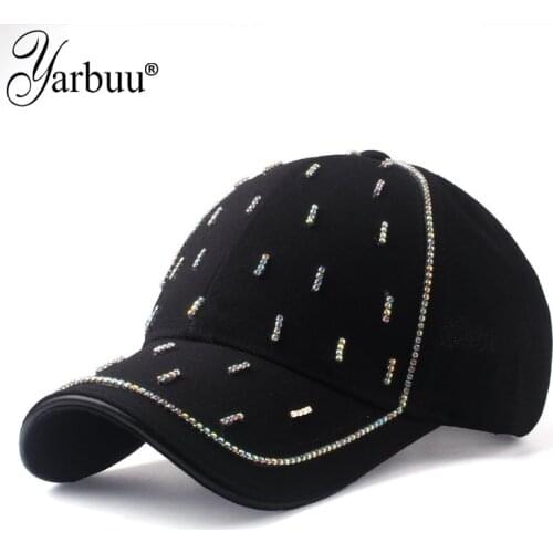 [YARBUU] Brand New diamond Baseball Caps high quality Women Snapback Cap Summer rhinestone hat Spring Hip Hop Hats Bone
