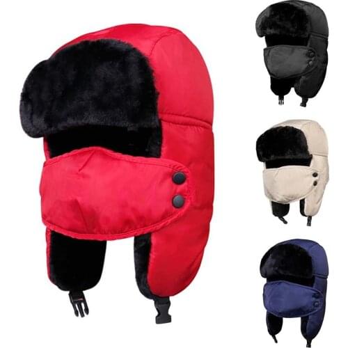 Unisex Winter Warm Earflap Hat Face Mask Cover Protection Windproof Cycling Cap