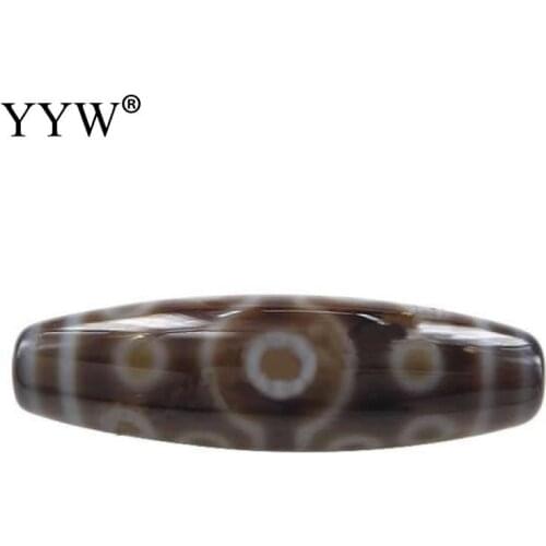 1pc 15 Eyes Natural Tibetan Dzi Beads Oval Agates Dzi Beads 15 Eyed Ji Jewelry DIY Making Bracelets 38x12mm, Hole:Approx 2mm