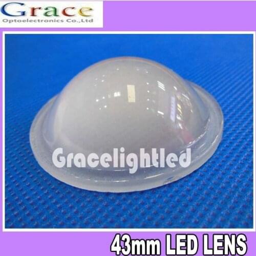 10pcs/lot 43mm LED Frosted Convex Lens Optical Glass Lens FOR 10-100W LED