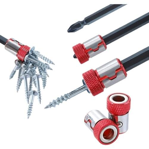 2/5pcs Universal Magnetizer Ring Screwdriver Tips Screw Bits Magnetic Pick Up Tool Kit Chrome Vanadium Alloy Steel Magnetic Rin
