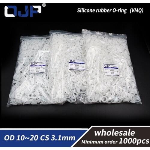 3.1mm Thickness 1000PCS/lot Silicon wholesale Silicone/VMQ OD10/11/12/13/14/15/16/17/18/19/20mm O Ring Seal Rubber Gasket Rings