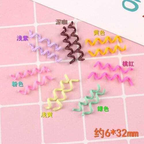 30pcs 6*32mm Fashion Kawaii Soft ceramic coil spring charms polymer clay jewelry making material DIY craft ornament decoration