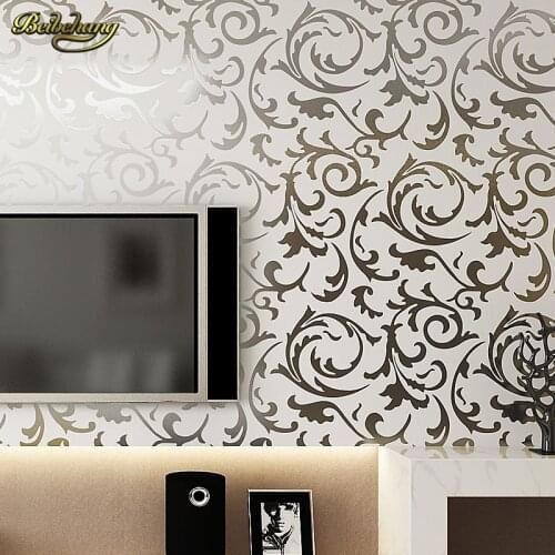 Beibehang 3D European Gold Silver Wallpaper For Living room Sofa TV background roll papel de parede listrado