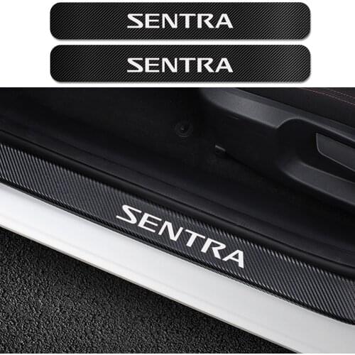 4PCS For Nissan Sentra Carbon Fiber Guard Car Door Sill Plate Cover Stickers Auto Anti Scratch Protector Car Tuning Accessories