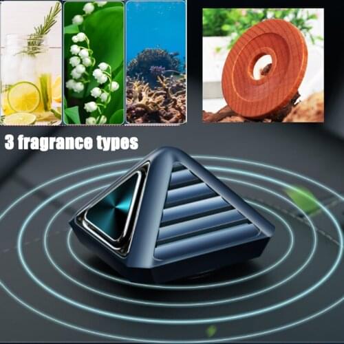 Car High-end Interior Decoration Supplies Pyramid Aluminum Alloy Base Car Aromatherapy Creative Perfume Aromatherapy Accessories