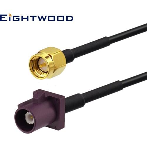 Eightwood Car Satellite Radio Antenna Adapter Cable Fakra D Male to SMA Male Straight Pigtail Cable RG174 15cm Customizable