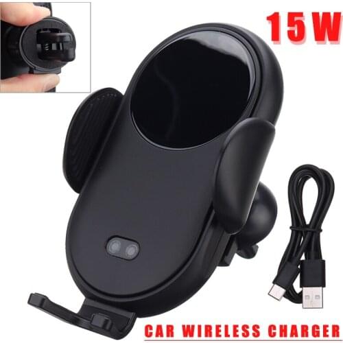 Car 15W Qi Wireless Charger Holder Mobile Phone Car Charging Dock Station Stands Air Vent Mount Automatic Clamping Bracket