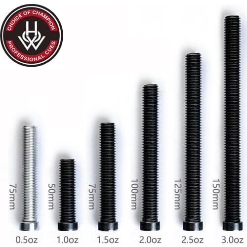 HOW Official Store Original HOW Pool Cue Weight Bolt Black 8 Adjust Weight 0.5oz+1oz+1.5oz+2oz+2.5oz+3oz 6 Pieces of Weight Bolt