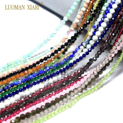 Wholesale Faceted 2mm 3mm Natural Stone Beads Pink Quartz Crystal Gem Beads For Jewelry Making Beadwork DIY Bracelet necklace