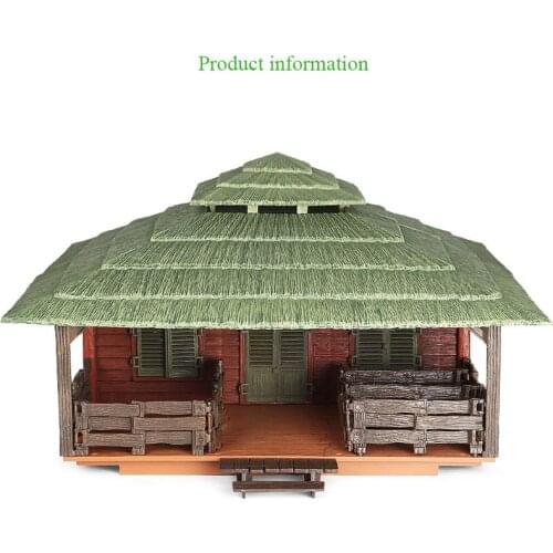 ZJ110 47*49*30CM Children simulation animal model removable plastic farm ranch house thatched hut scene decoration toy set