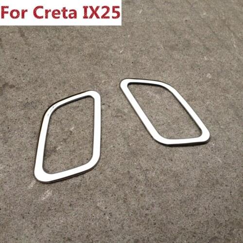 For Hyundai Creta IX25 2014 2015 2016 2pcs Stainless Steel Car Interior Air Condition A/C Vent Outlet Molding Trim Cover