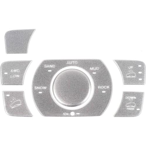 For Jeep Grand Cherokee 2011-2020 Four-Wheel Drive Control Button Decor Cover Trim Sticker Accessories, Silver Aluminum