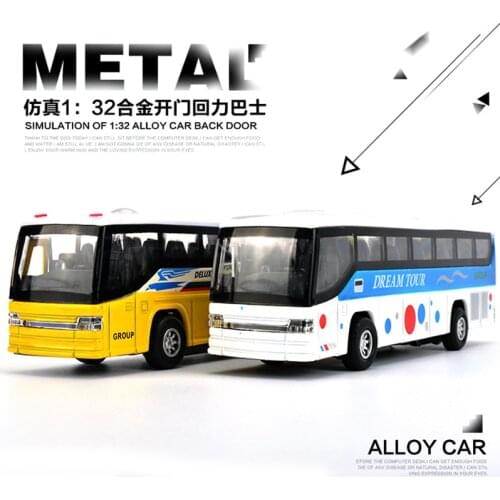 Sightseeing single-deck buses model, alloy bus model toys,Pull Back car,Acousto-optic back in tourist car,Childrens toy cars