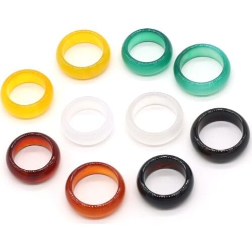 Natural Agates Stone Rings Exquisite Texture Transparent Agates Gem Stone Individuality Unisex Ring Charms Fashion Jewelry